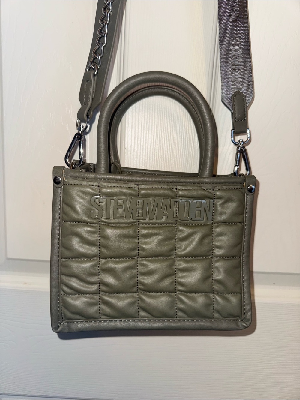 Steve Madden Green Quilted Crossbody Purse